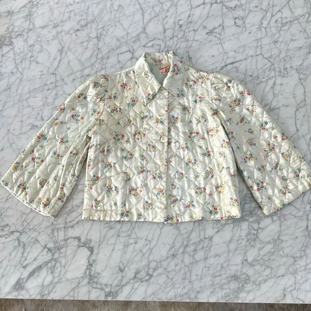 Vintage Quilted Girls Jacket Size 8/10 Cotton Cottagecore Ramona of California